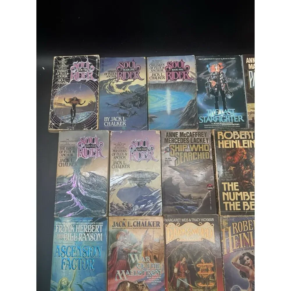 Lot Of 21 Vintage Sci-fi & Fantasy Books McCaffrey Chalker Lee Clarke & More